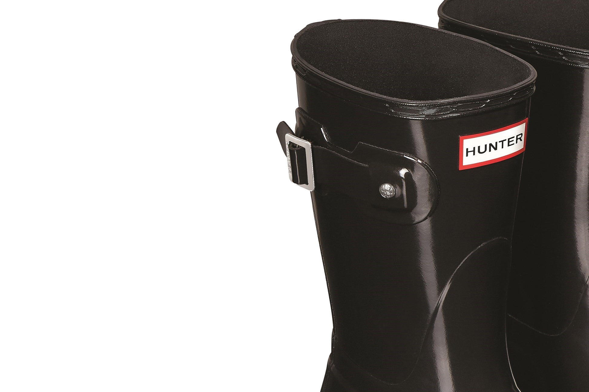 hunter-original-short-gloss-black-patterned-wellingtons-detail