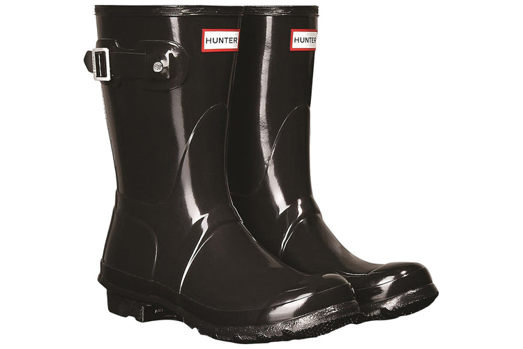 Hunter Original Short Gloss Black Womens Wellingtons