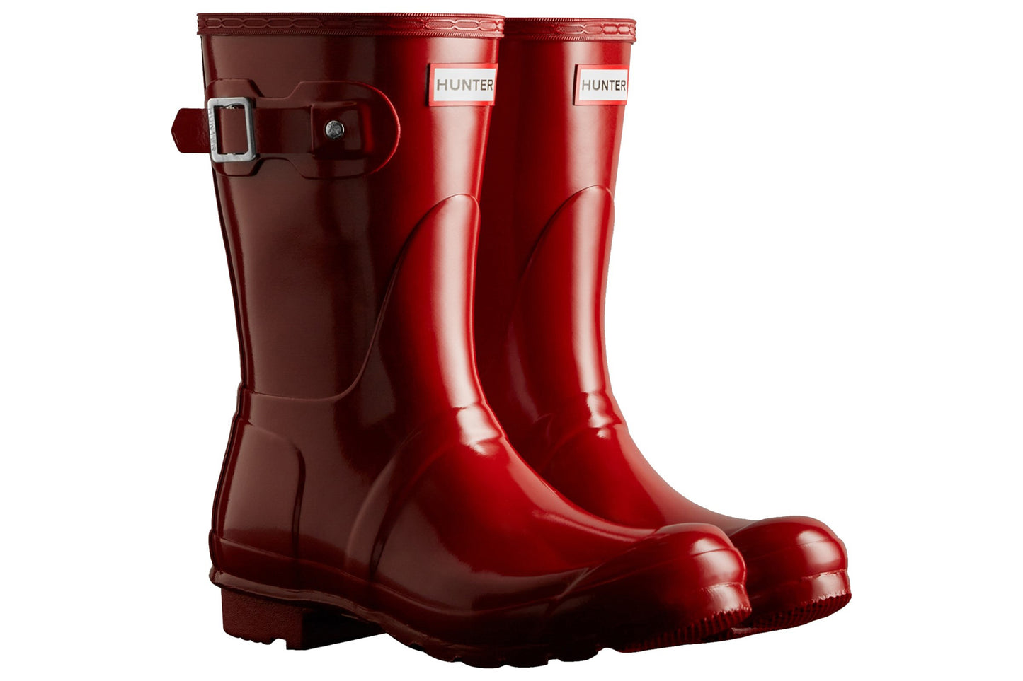 Hunter Original Short Gloss Military Red Womens Wellingtons