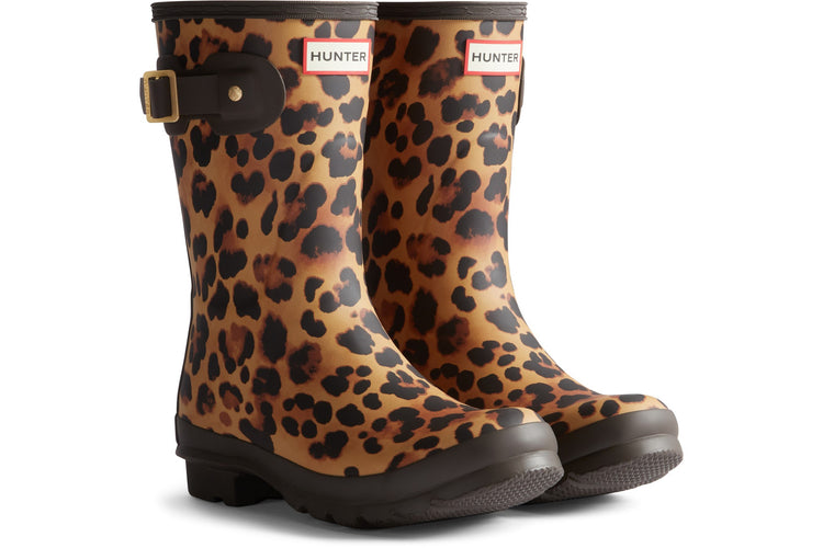 Hunter Original Short Leopard Leopard Print Womens Wellingtons