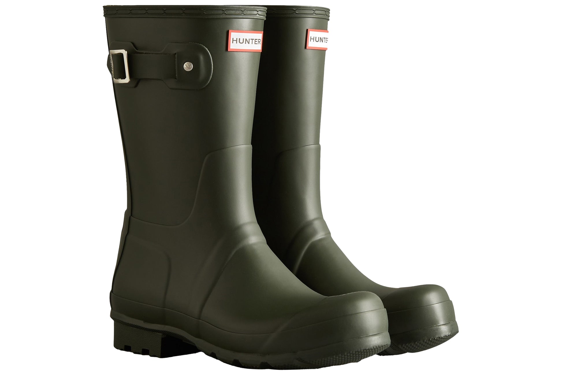 hunter-original-short-wellington-boots-dark-olive-plain-rubber-wellingtons-right-angle-pair