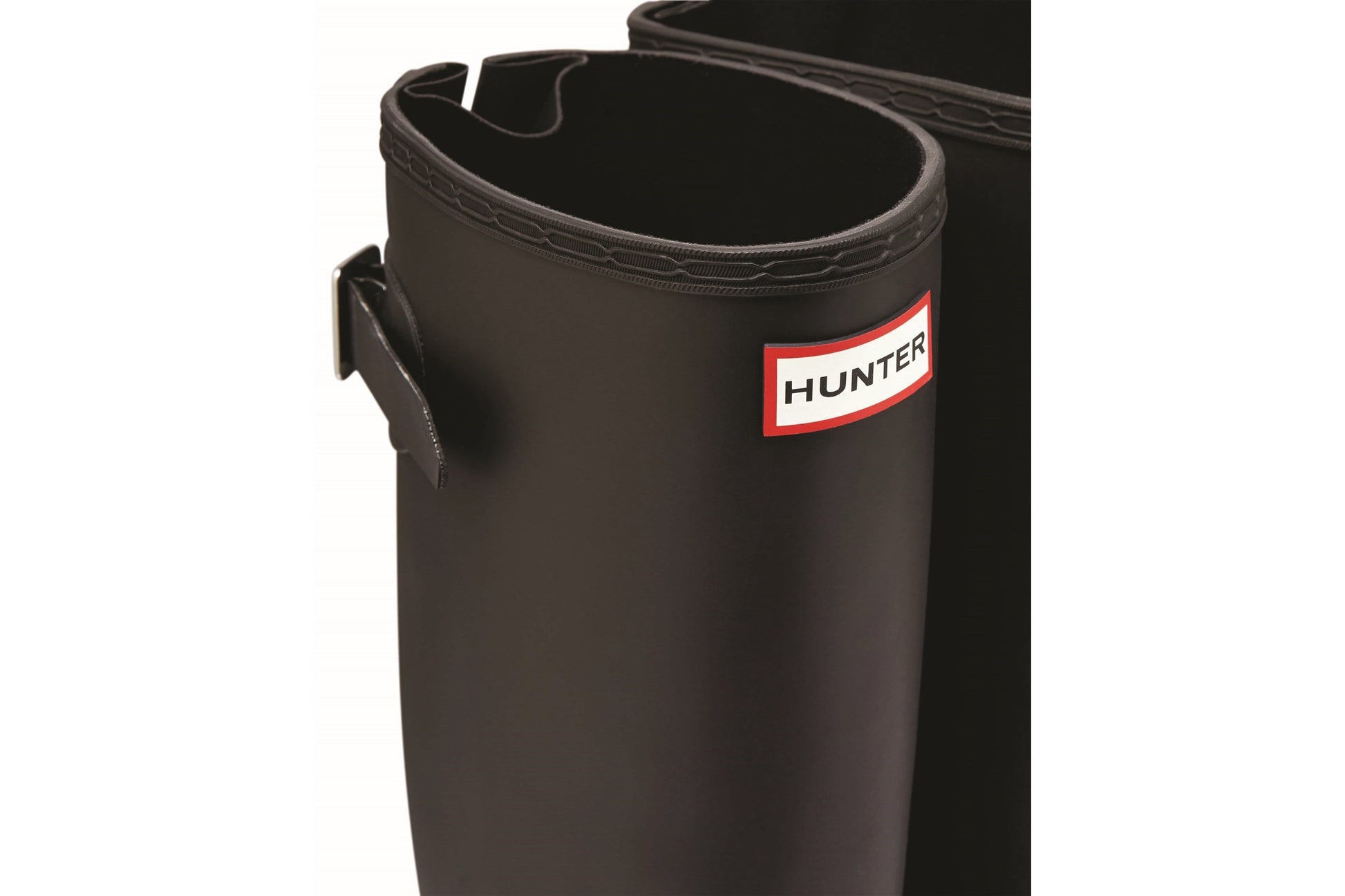 hunter-original-tall-back-adjustable-black-patterned-wellingtons-close