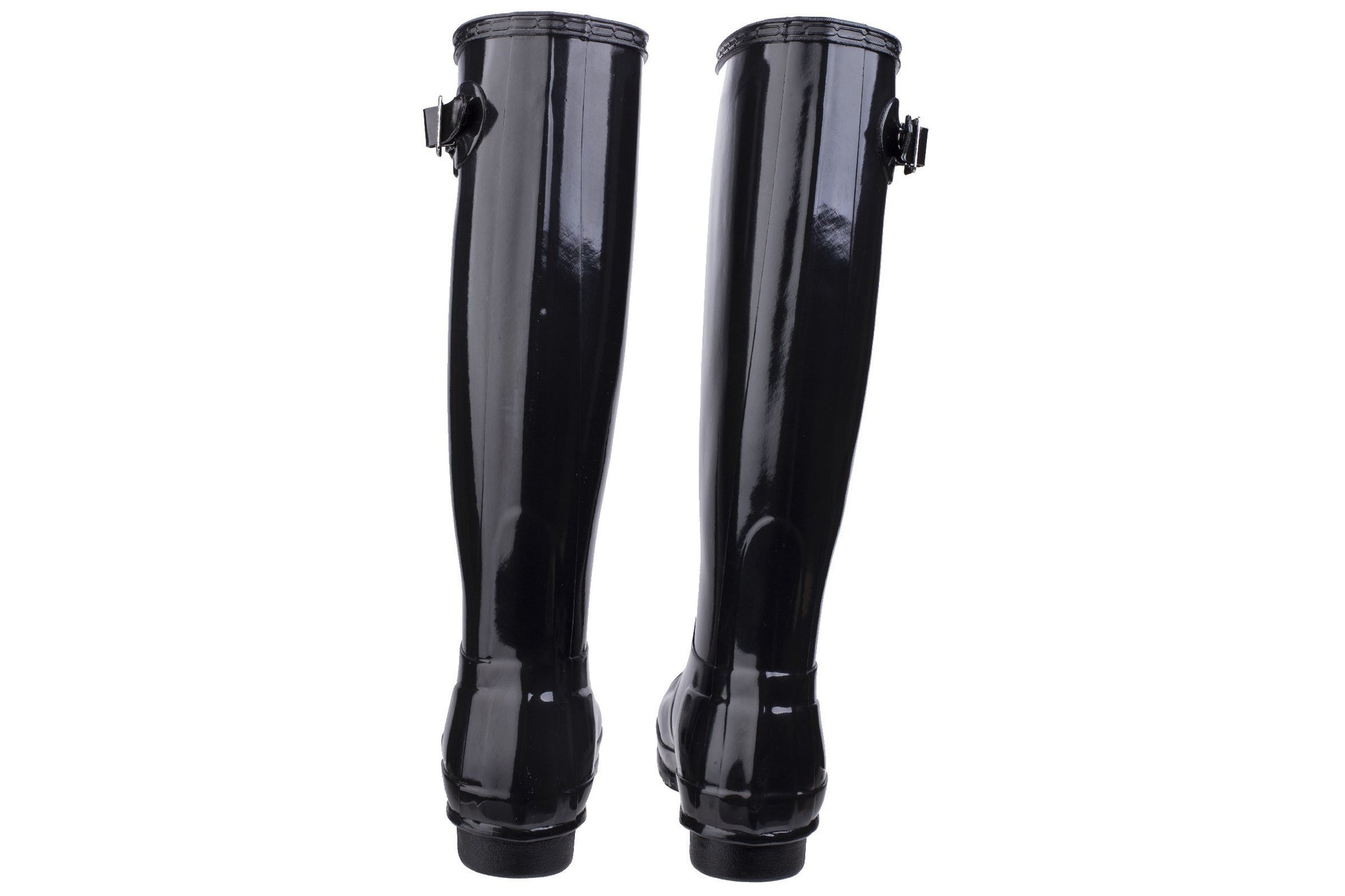 hunter-original-tall-gloss-black-patterned-wellingtons-back-pair-1