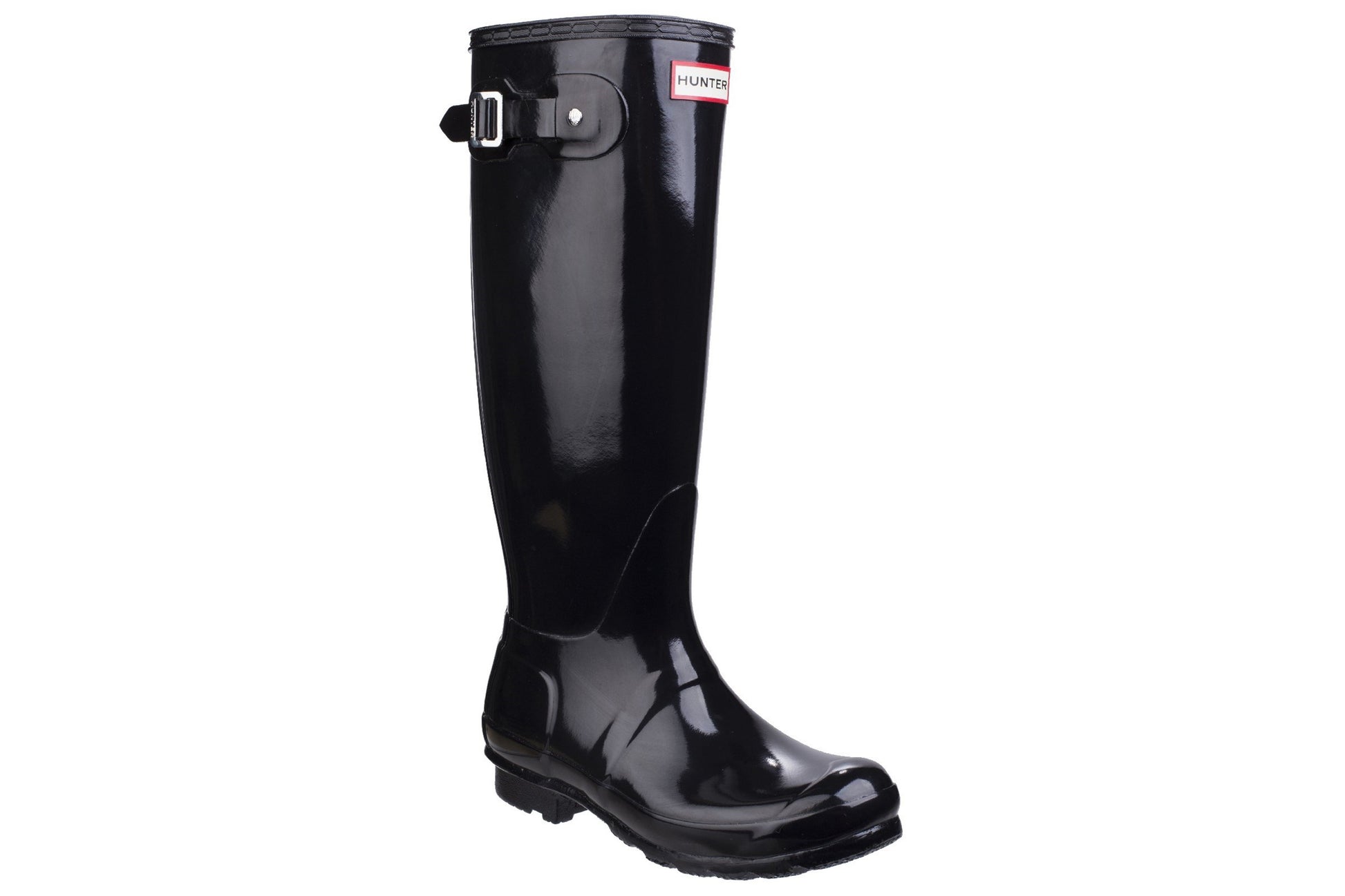 hunter-original-tall-gloss-black-patterned-wellingtons-right-angle