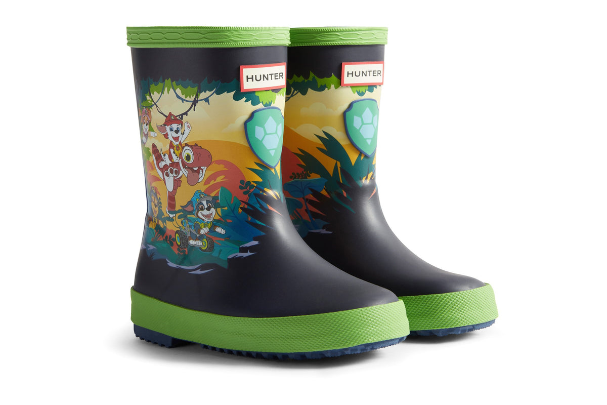 Hunter Paw Patrol Rubble Cuttle Blue/Sea Lettuce Boys Wellingtons