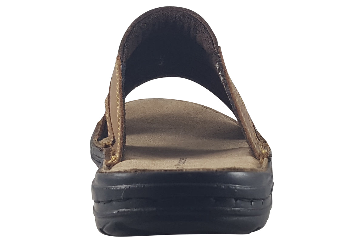 hush puppies archer mule tan mens sandals back
