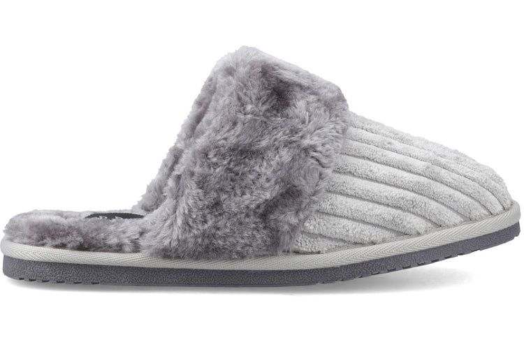 Hush Puppies Arianna Cord Slipper Grey Womens Slippers