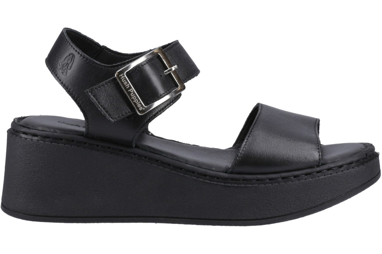 Hush Puppies Beatrix Wedge Black Womens Sandals