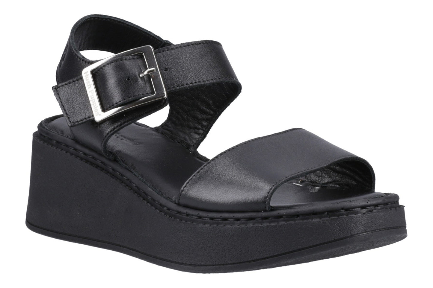 Hush Puppies Beatrix Wedge Black Womens Sandals