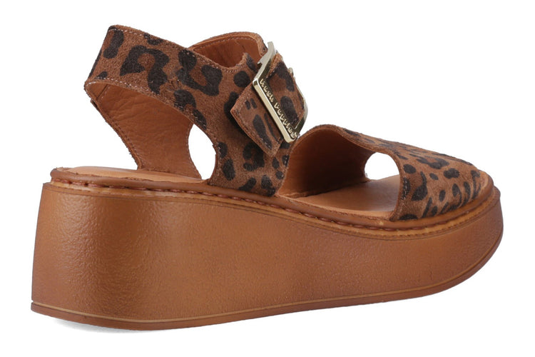 Hush Puppies Beatrix Wedge Leopard Womens Sandals