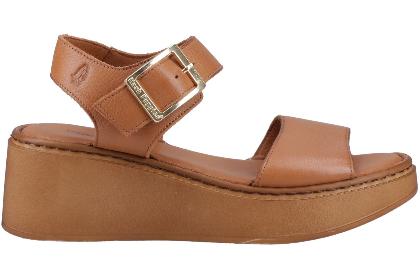 Hush Puppies Beatrix Wedge Tan Womens Sandals