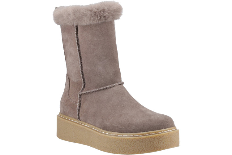 Hush Puppies Becca Mid Boots Taupe Womens Boots