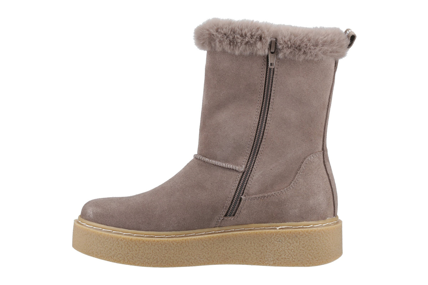 Hush Puppies Becca Mid Boots Taupe Womens Boots