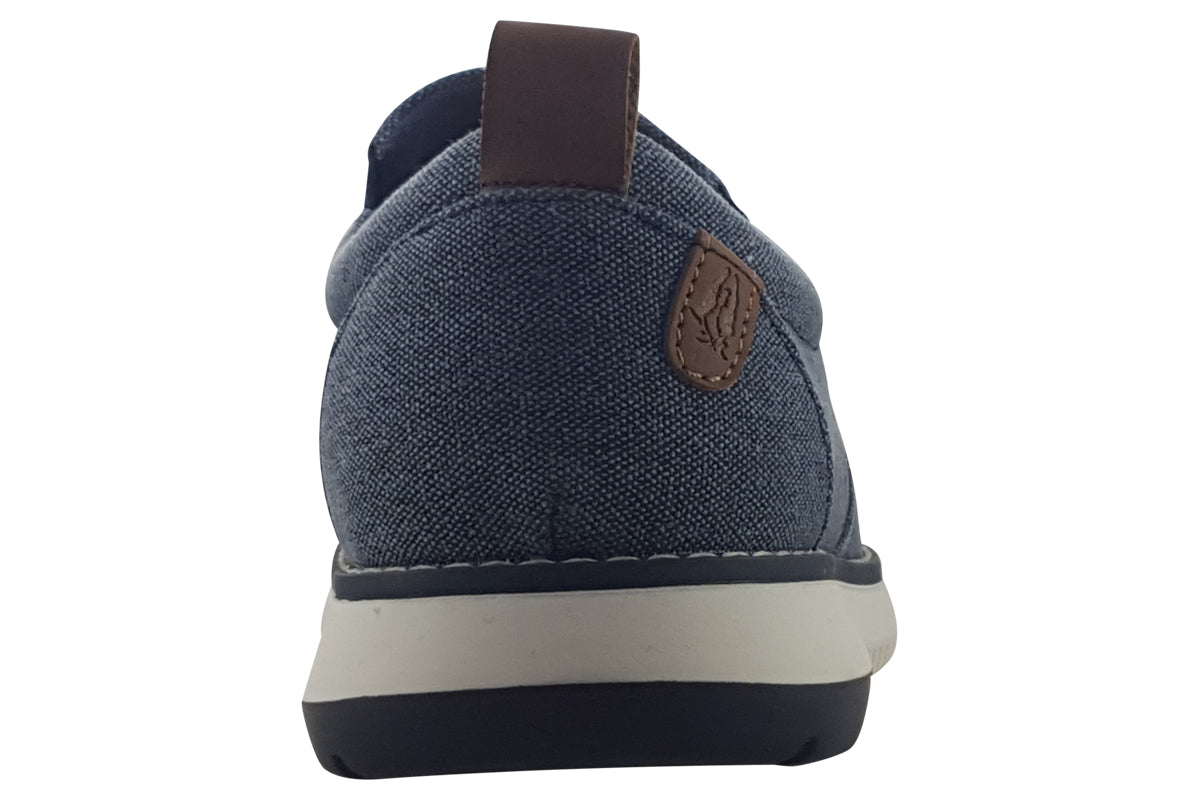hush puppies benny slip on navy mens shoes back