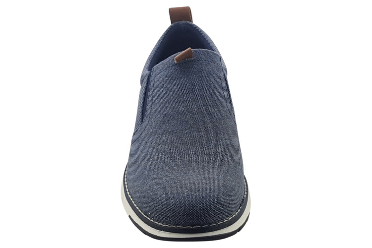 Hush Puppies Benny Slip On Navy Mens Shoes