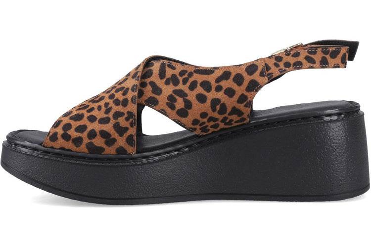 Hush Puppies Bex Wedge Leopard Womens Sandals