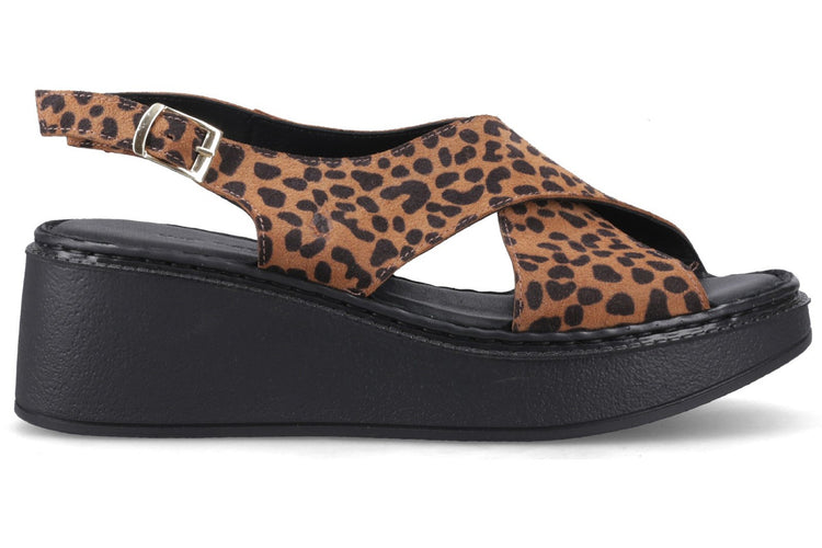 Hush Puppies Bex Wedge Leopard Womens Sandals