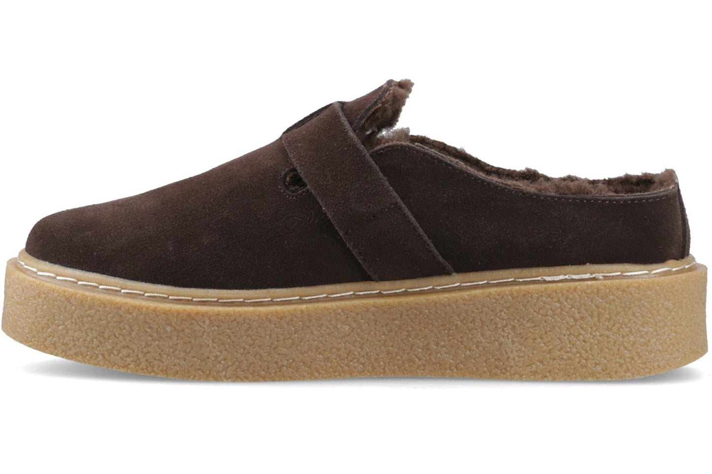Hush Puppies Blanche Fur Mule Chocolate Womens Shoes