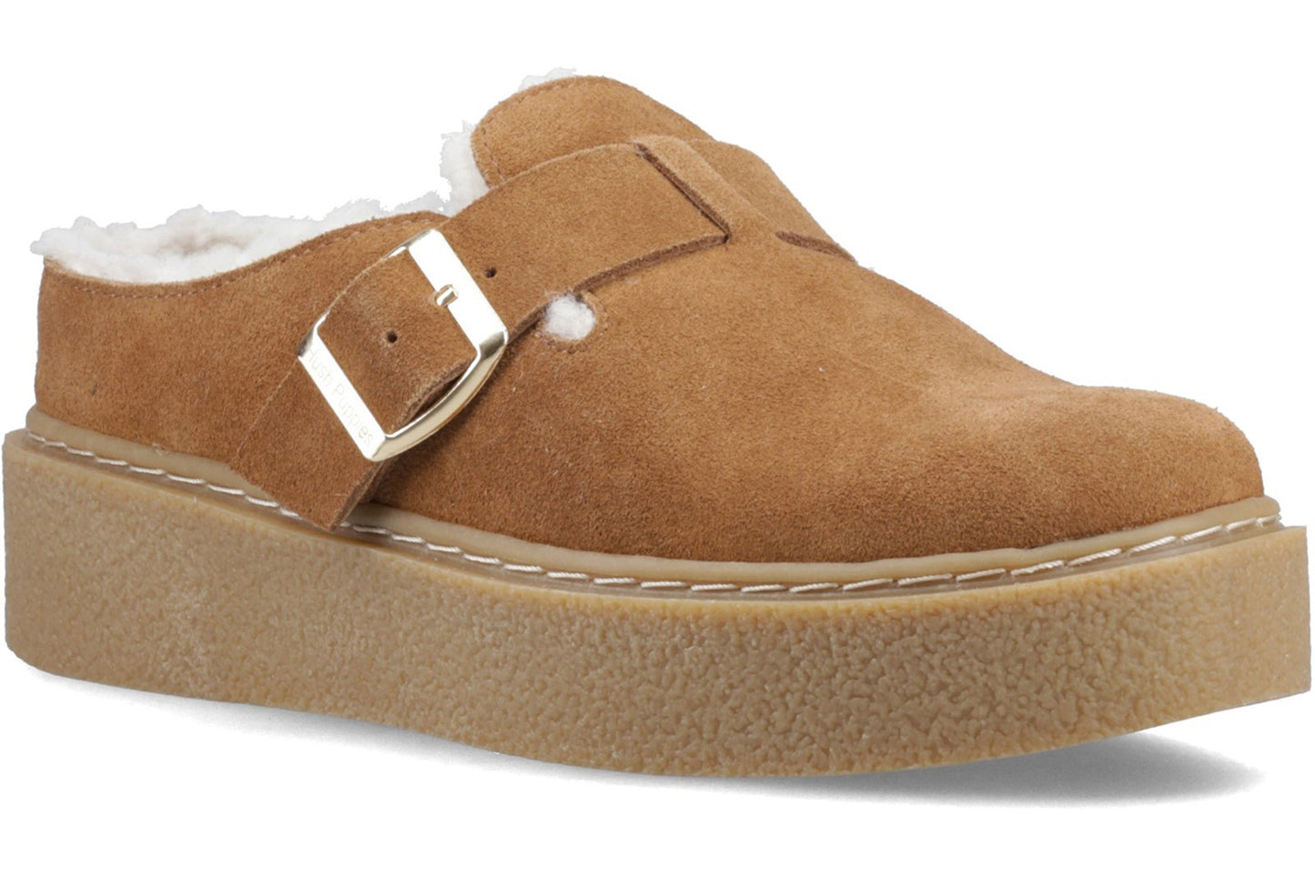 Hush Puppies Blanche Fur Mule Tan Womens Shoes
