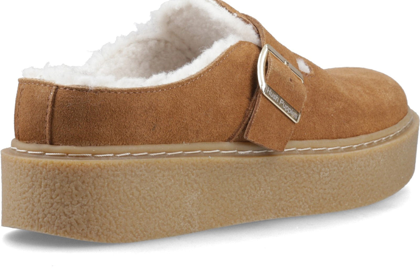 Hush Puppies Blanche Fur Mule Tan Womens Shoes