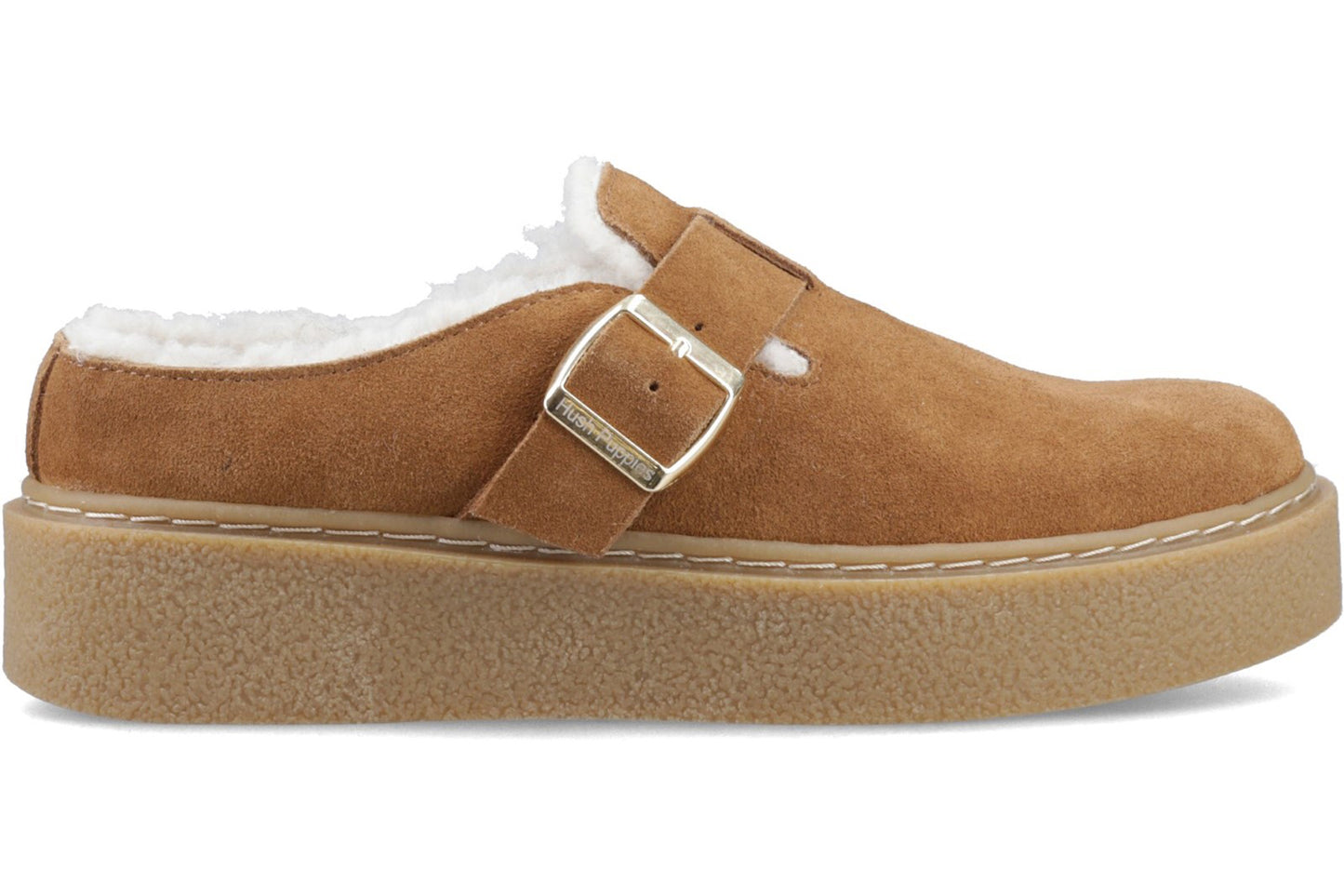 Hush Puppies Blanche Fur Mule Tan Womens Shoes