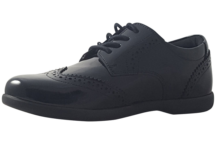 Hush Puppies Bridget Patent Black Patent Girls School Shoes