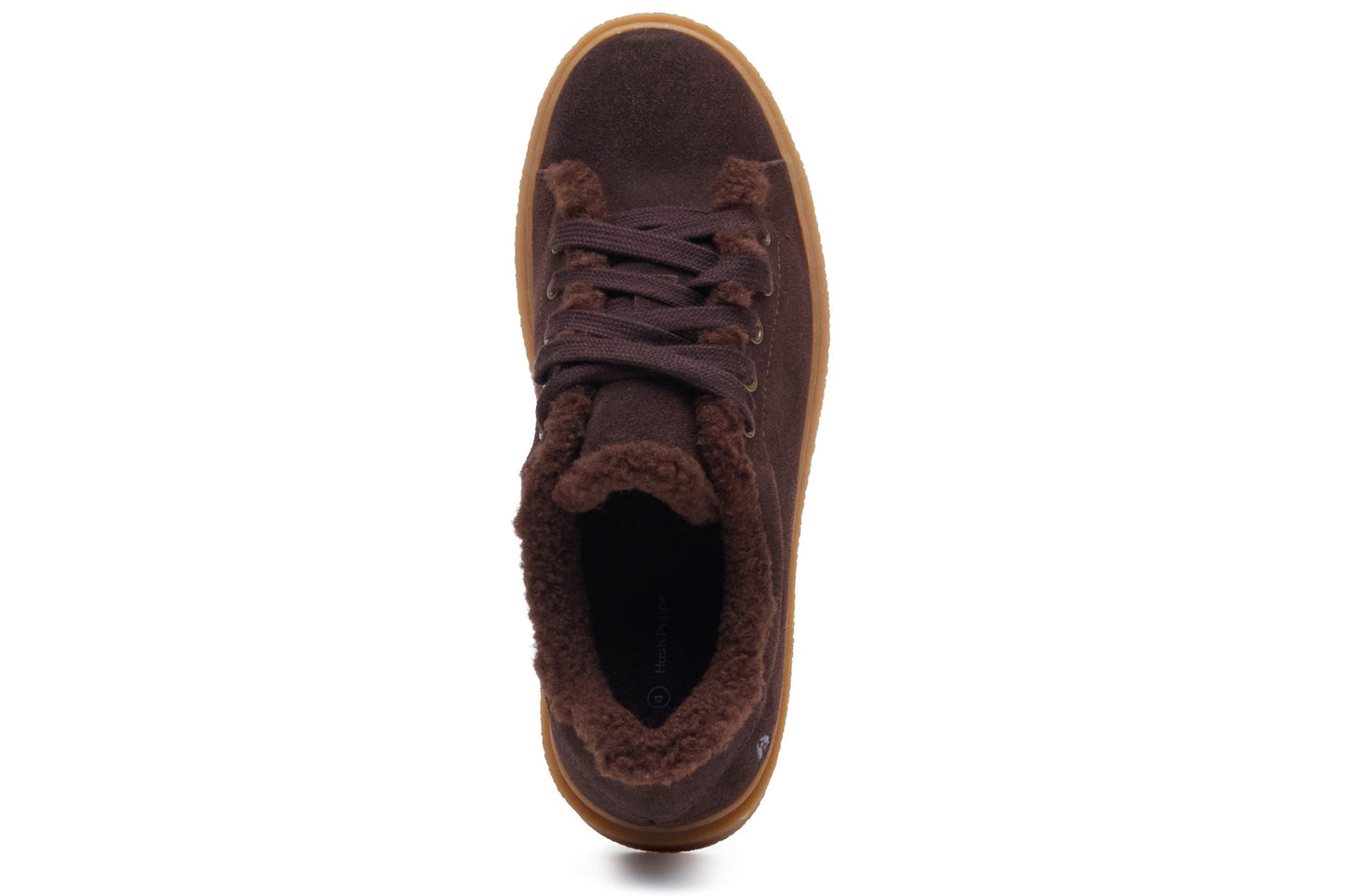 Hush Puppies Brinlee Fur Trainer Brown Womens Fashion Trainers