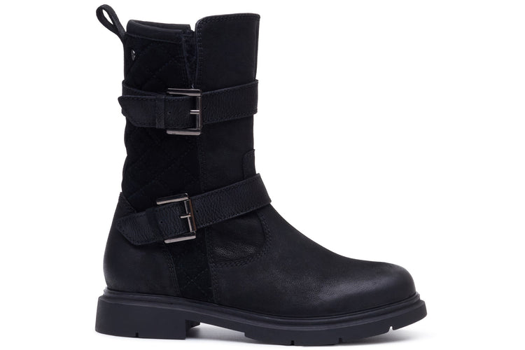 Hush Puppies Celine Buckle Boot Black Womens Boots