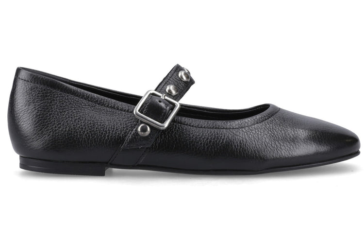 Hush Puppies Charlene Stud Ballerina Black Womens Shoes