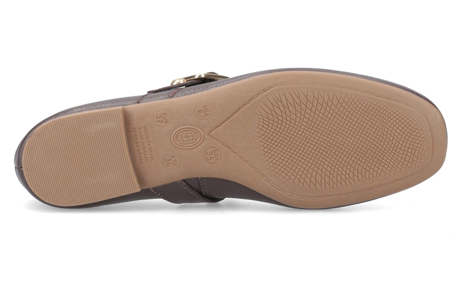 Hush Puppies Charlene Stud Ballerina Chocolate Womens Shoes