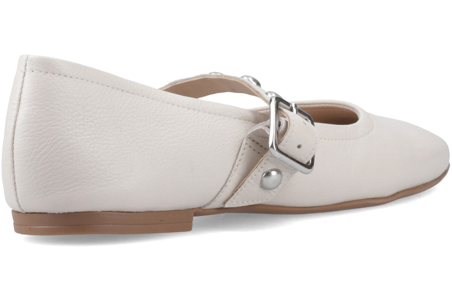Hush Puppies Charlene Stud Ballerina Ivory Womens Shoes