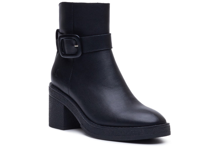 Hush Puppies Fearne Black Leather Womens Boots