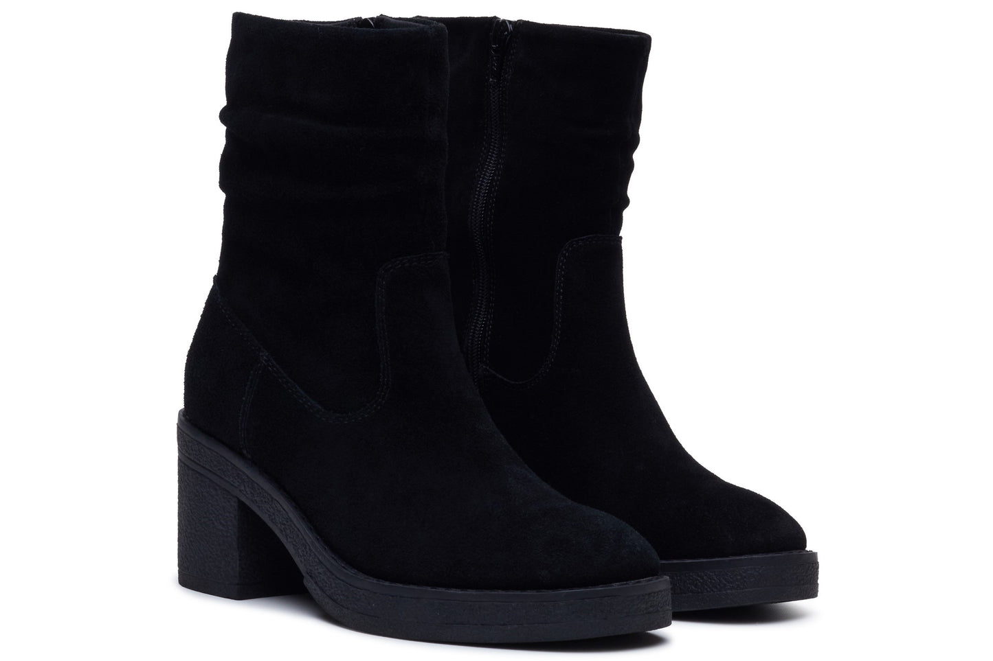 Hush Puppies Floral Ruched Black Womens Boots