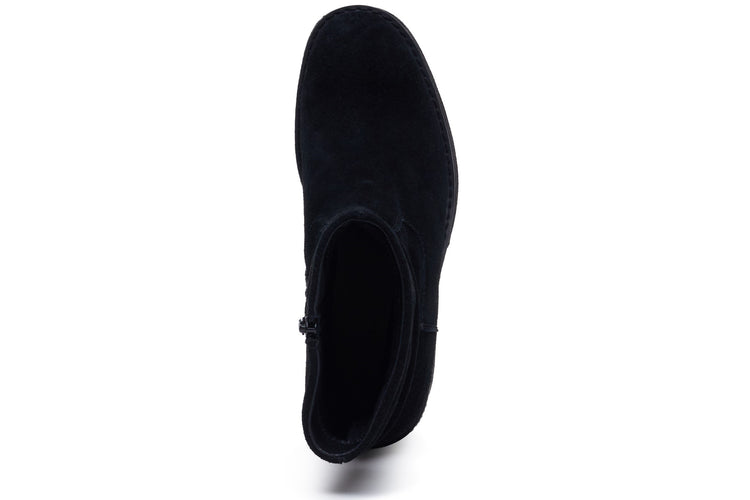 Hush Puppies Floral Ruched Black Womens Boots