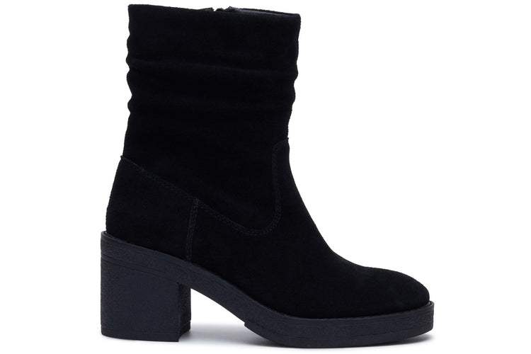 Hush Puppies Floral Ruched Black Womens Boots