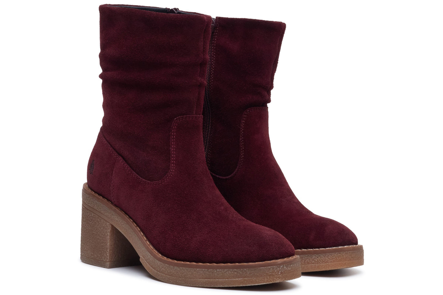 Hush Puppies Floral Ruched Plum Womens Boots