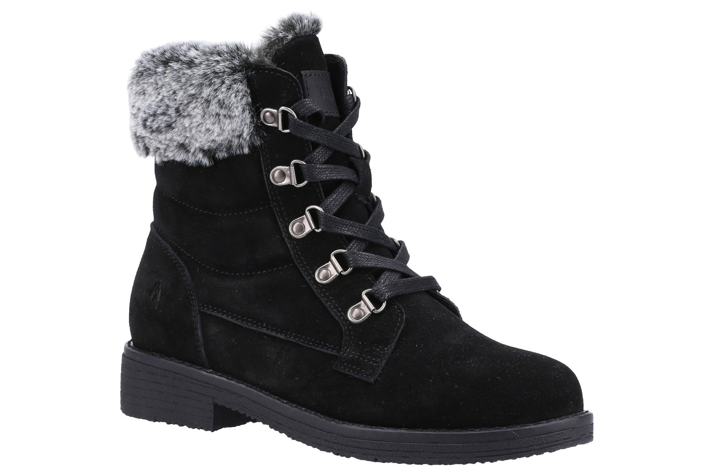 Hush Puppies Florence Wide Fit Black Womens Boots