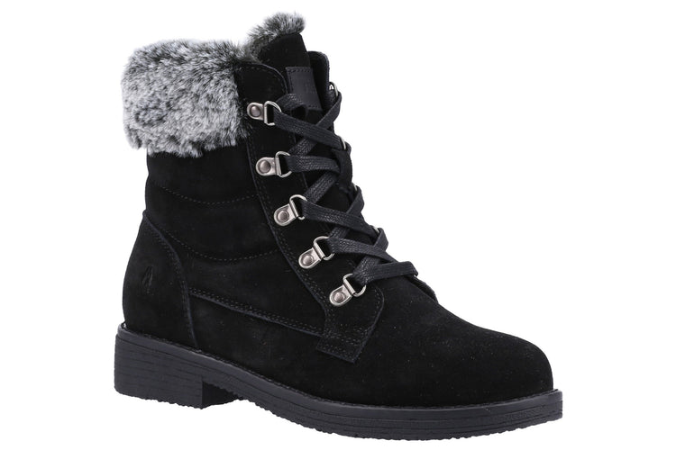 Hush Puppies Florence Wide Fit Black Womens Boots