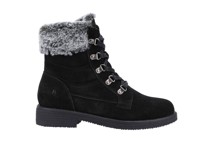 Hush Puppies Florence Wide Fit Black Womens Boots