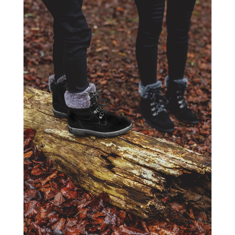 Hush Puppies Florence Wide Fit Black Womens Boots