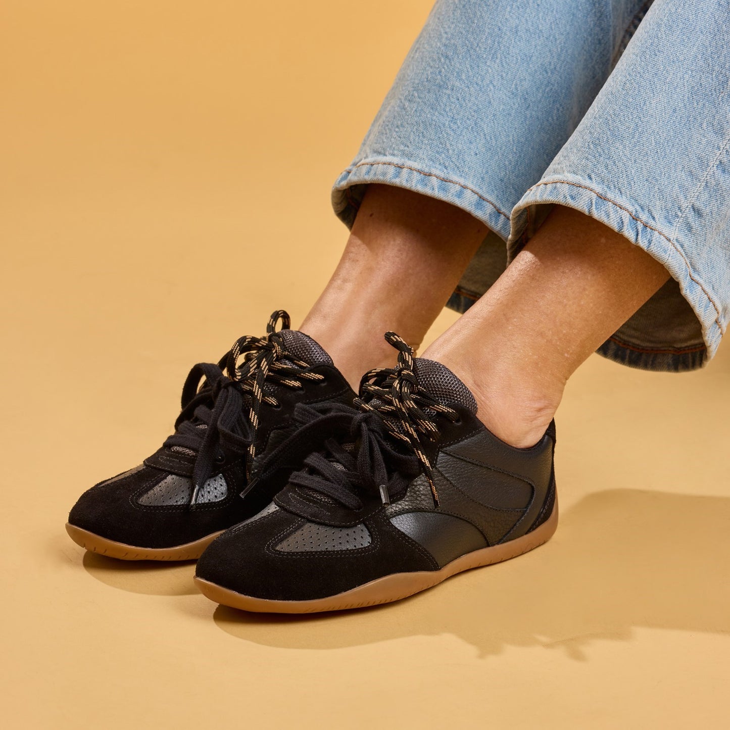 Hush Puppies Jovie Black Womens Fashion Trainers