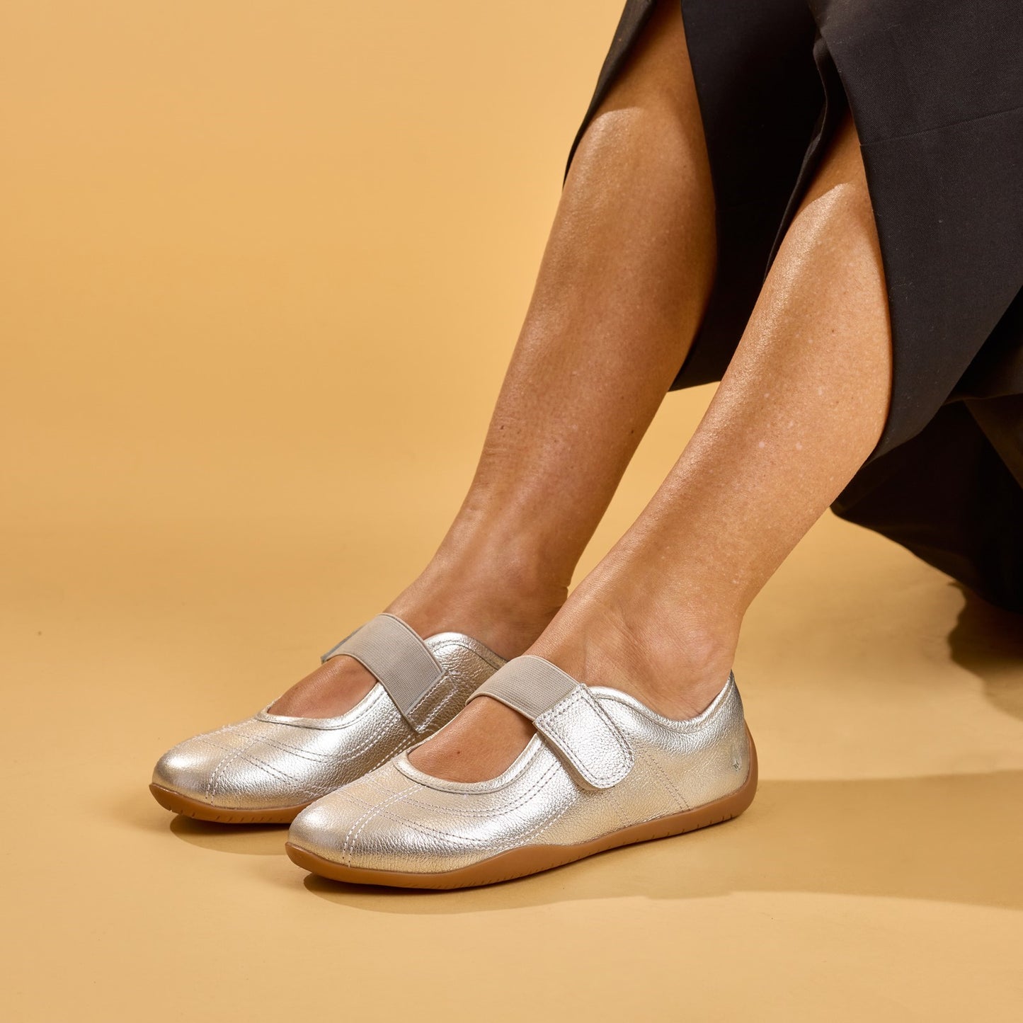 Hush Puppies Juno Sneakerina Silver Womens Shoes