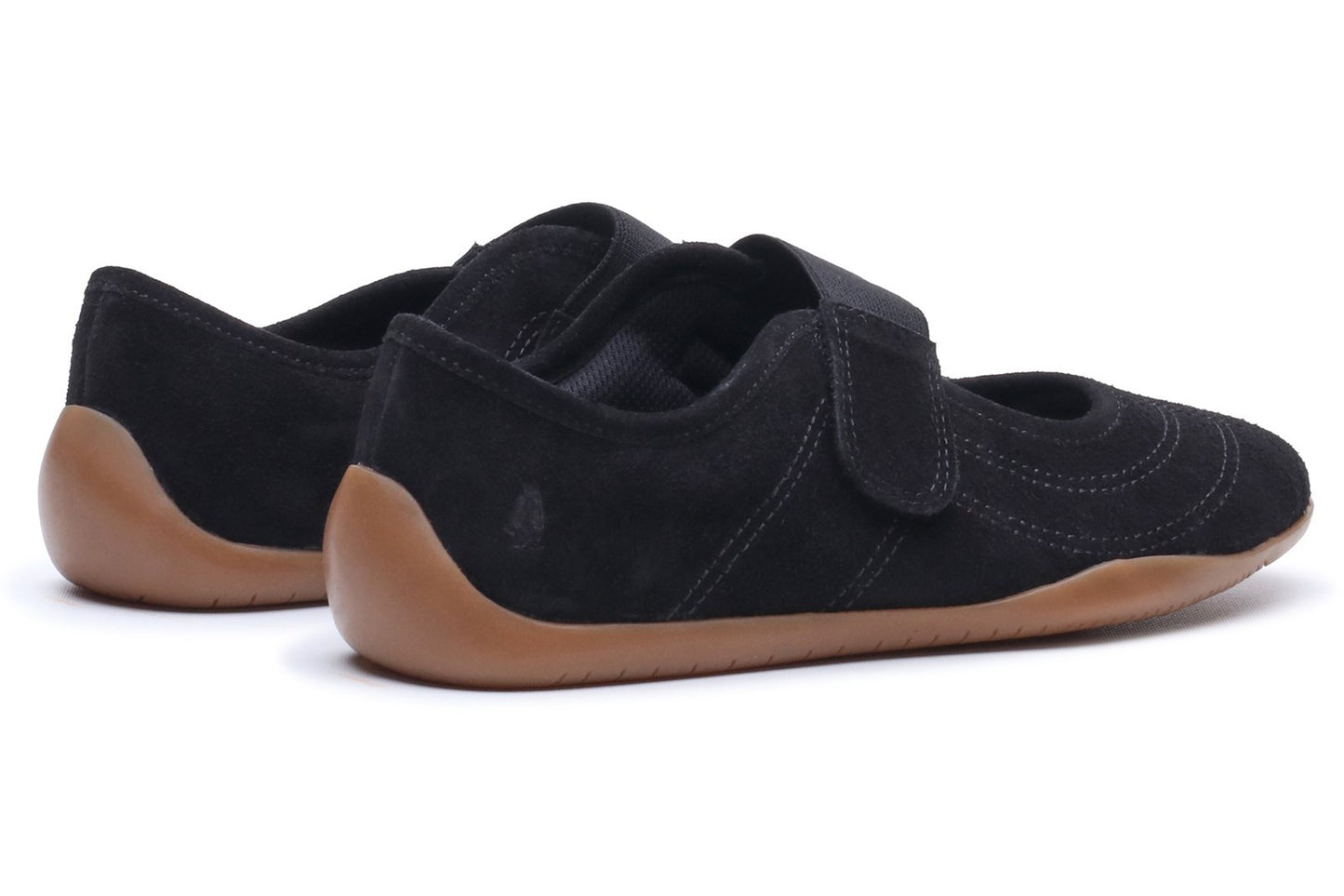 Hush Puppies Juno Sneakerina Black Suede Womens Shoes
