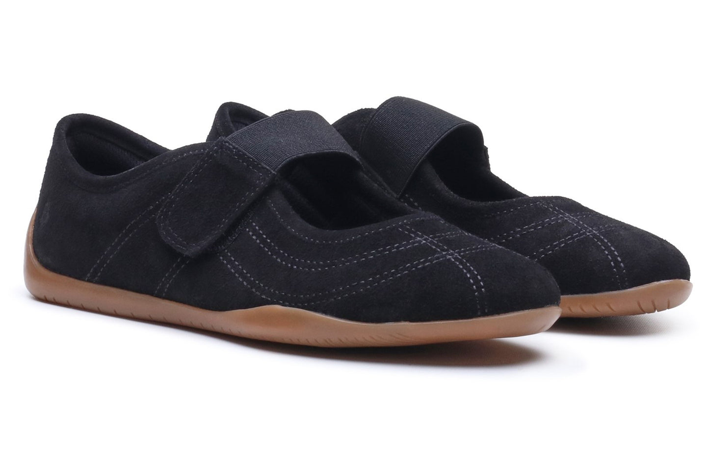 Hush Puppies Juno Sneakerina Black Suede Womens Shoes
