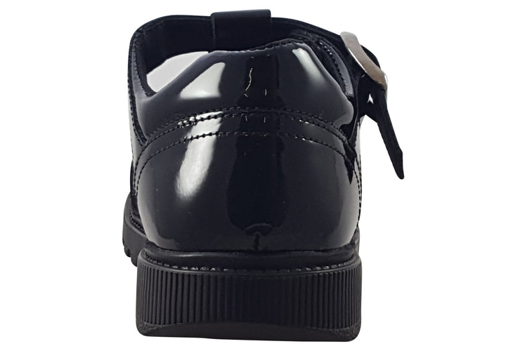 Hush Puppies Kerry Black Patent Girls School Shoes