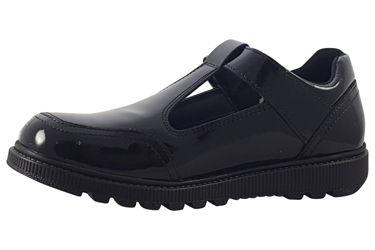 hush puppies kerry black patent womens shoes left