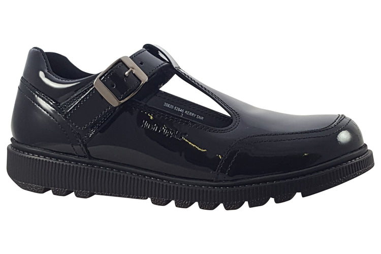 Hush Puppies Kerry Black Patent Girls School Shoes