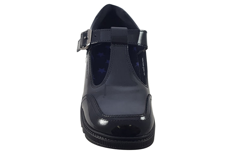 Hush Puppies Kerry Black Patent Girls School Shoes