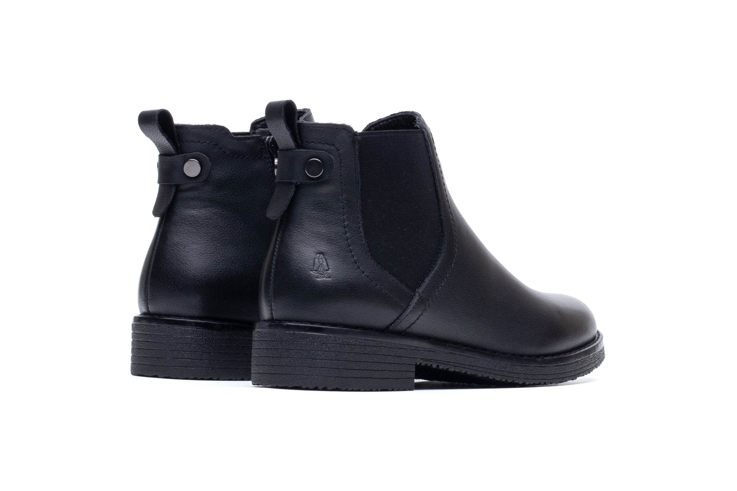 Hush Puppies Maddy Black Leather Womens Boots