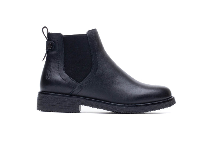 Hush Puppies Maddy Black Leather Womens Boots